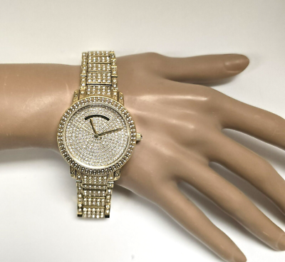 NEW MICHAEL KORS GOLD TONE SWAROVSKI CRYSTAL PAVE DIAL  display picture 1