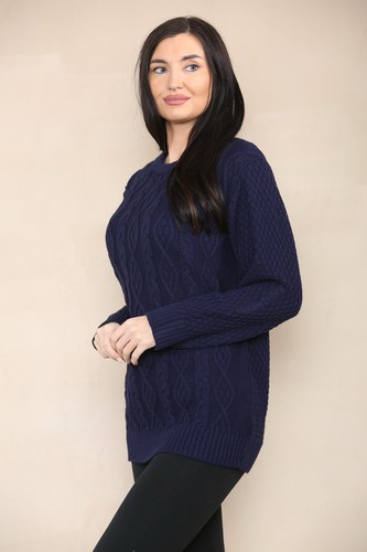 DAMEN LANGARM STRICKPULLOVER TOP RUNDHALSAUSSCHNITT WARM WINTERPULLOVER 8-22 - Bild 18 von 28