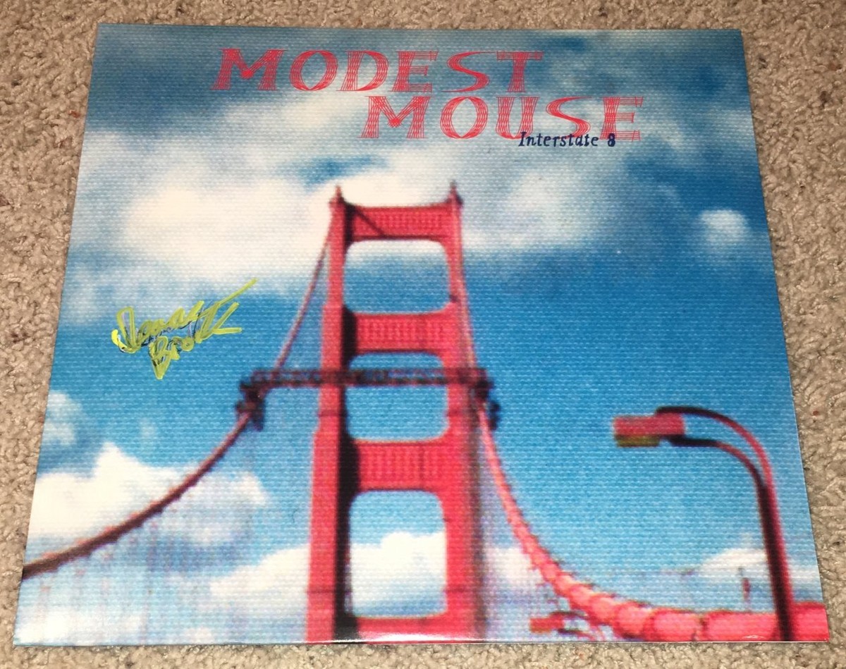 Isaac Brock signed Modest Mouse Interstate 8 album Vinyl Record COA exact Proof STAR Isaac Brock signed Modest Mouse Interstate 8 album Vinyl Record COA exact Proof STAR