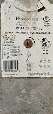 Honeywell MS4120F 1204 Two Position Direct Coupled Actuator