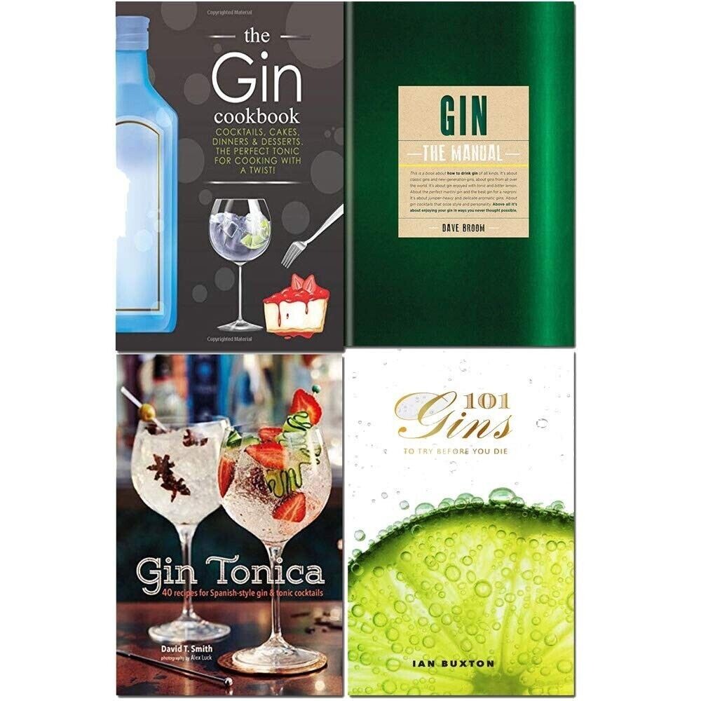 Gin the manual, Gin Cookbook Tonica, 101 Gins Ian Buxton 4 Books Set NEW