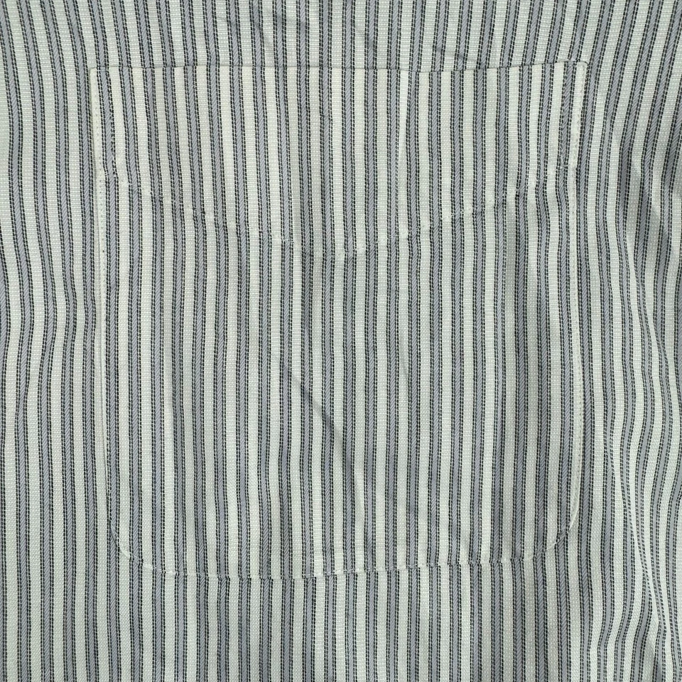 Camisa de vestir Hart Schaffner Marx para hombre 16,5 34 gris blanco a rayas bolsillo profesional HSM Foto 4 de 4