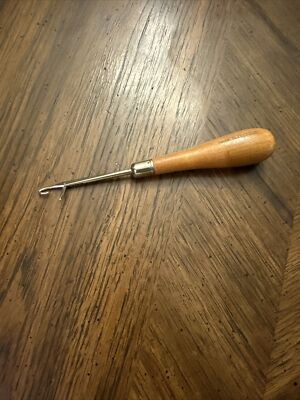 Vintage Latch Hooking Tool for Rugs 6 Wood Handle Made in