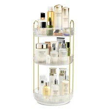 360 Rotating Makeup Organizer for Vanity 3 Tier Large Capacity Skincare