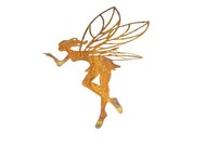Gartenfigur Elfe Handkuss Edelrost Fee Gartendeko Dekofigur HäNgedeko