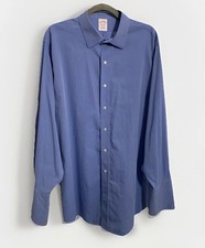 Brooks Brothers Button Dress Shirt Mens 17.5-34 Blue French Cuff Traditional Fit