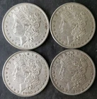 Lot of Four 1880 $1 Morgan Silver Dollars
