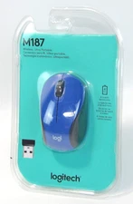 Logitech M187 Mini Wireless Optical Ultra Portable Mouse Blue 910-002728 New!