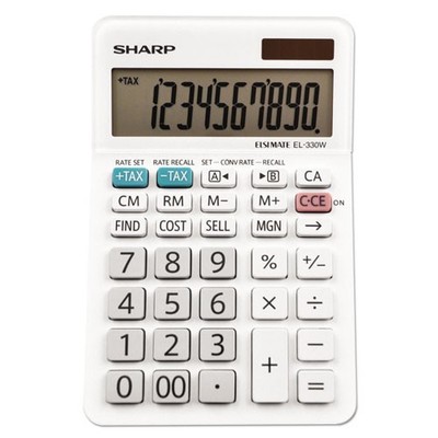 Sharp EL-334W Large Desktop Calculator, 12-Digit LCD, 2/Pack