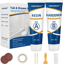 Tub and Shower Repair Kit White, Fiberglass Tub and Porcelain Repair Kit, Acryli