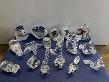 SWAROVSKI CRYSTAL FIGURINE COLLECTION LOT OF 17 PIECES PAPERWEIGHTS ANIMALS SCS
