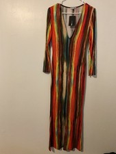 Fashion Nova Dress Medium Maxi Work Of Art Nwt #66