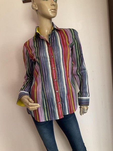 Women Van Laack Shirt Multicolor Cotton 36