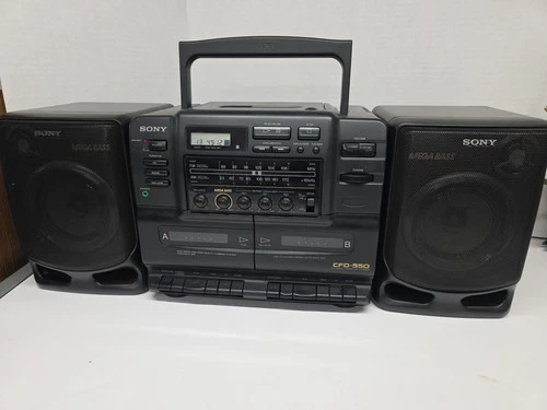 VTG Sony CFD-550 Boom Box Double Cassette CD Player Am FM Radio Detach Speakers
