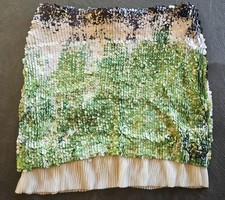 Zara Sequin Ombre Mini Skirt in Navy White and Green Ombre Size Small New