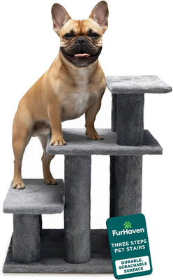 Steady Paws Multi-Step Pet Stairs for High Beds & Sofas - Gray, 3-Step