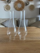 2x Lampenglas Ersatzglas Öllampe / Petroleumlampe klar Glaszylinder