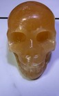 Orange Banded Crystal Stone Skull Carving Figurine Approx 3 in — photo 3