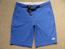 THE NORTH FACE BLUE MICROFIBRE SOFTSHELL HIKING SHORTS WITH BELT WOMEN'S M NWOT