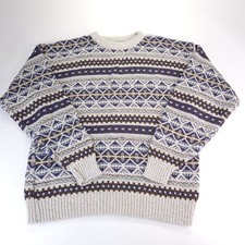 Vintage Fieldmaster Sweater Mens Large Fair Isle Grandpacore Made in USA 90s