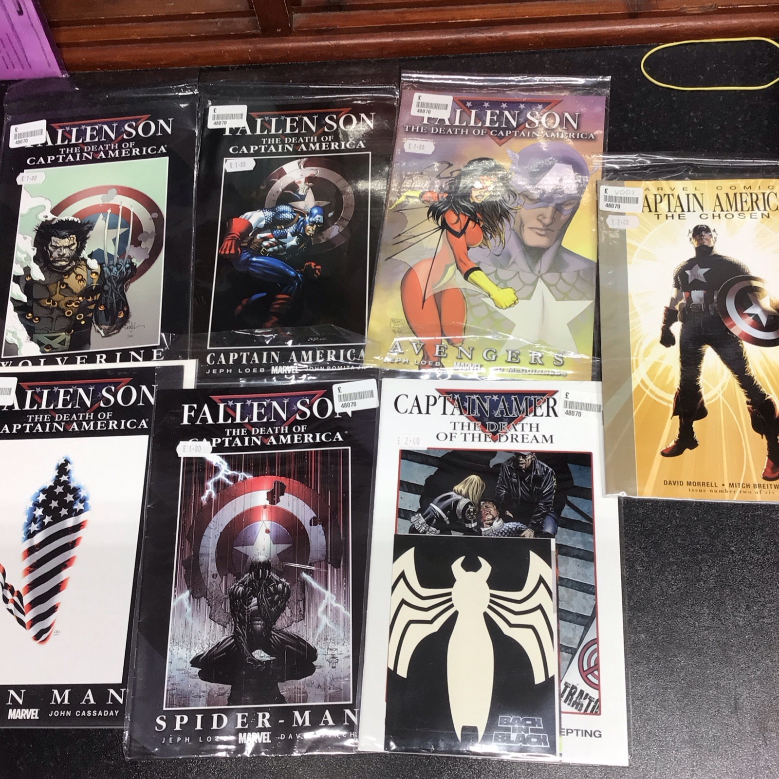 CAPTAIN AMERICA x7 MARVEL COMICS ( 5 x death of Captain America 2 x assorted)