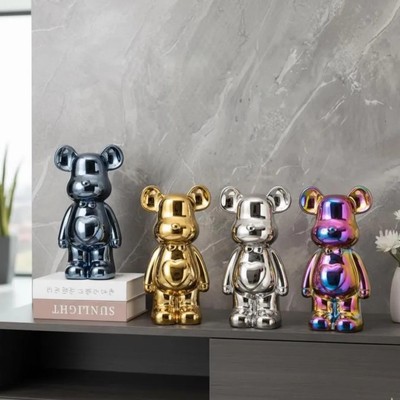 Love Bear Ceramic Figurine | European Style Cartoon Statue, Cute Kawaii Bear De