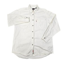 Levi's Red Tab White Denim Shirt Womens Medium Oversized Unisex Vintage 90s 1998