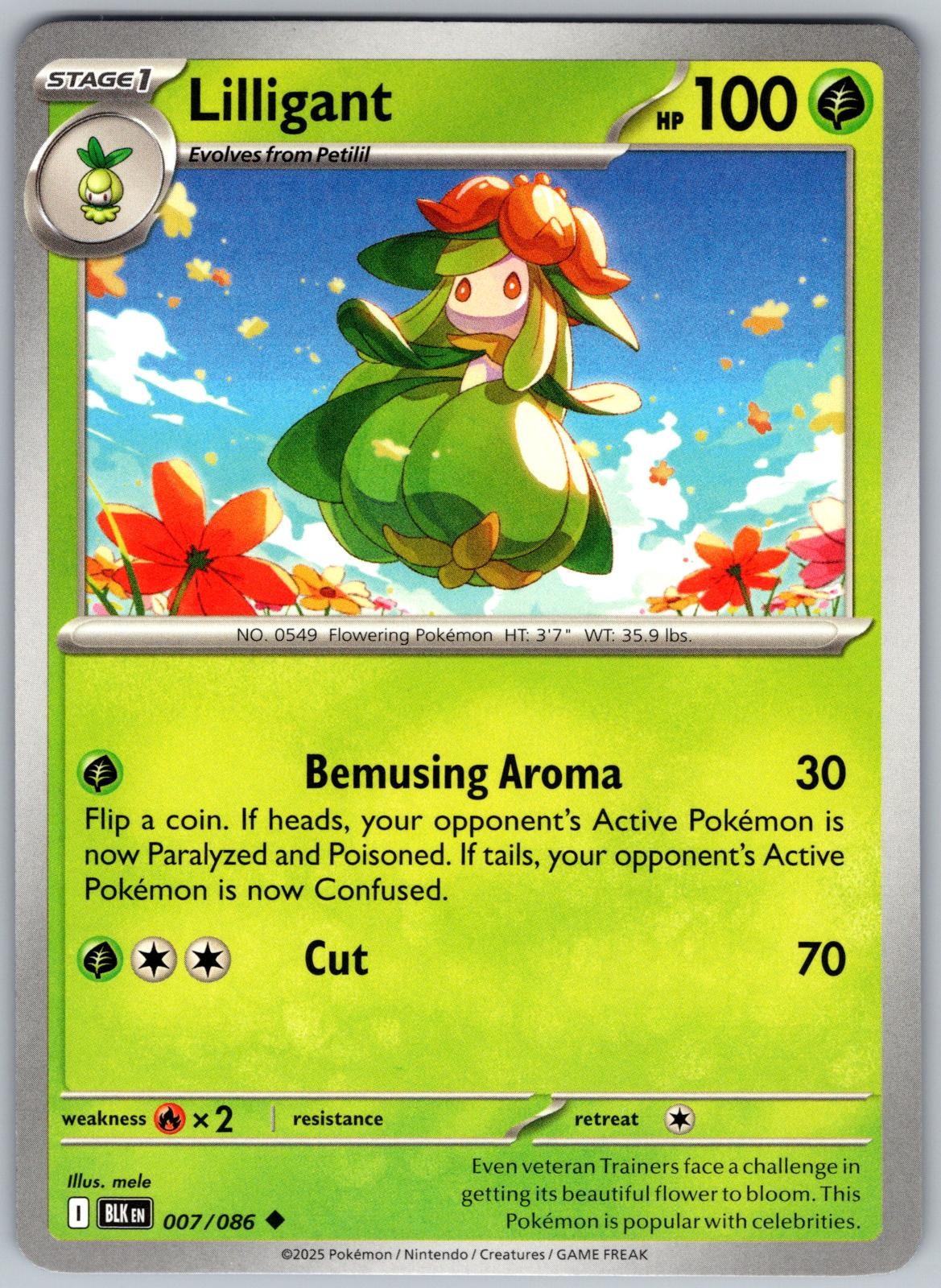 Lilligant 007/086 Uncommon Black Bolt Pokemon Near Mint