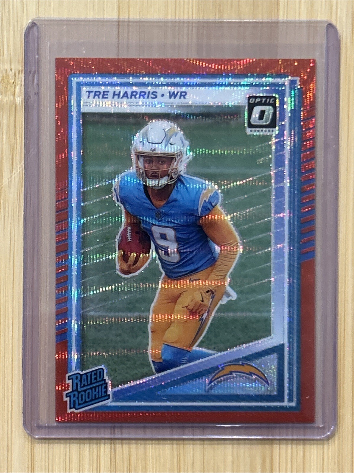 2025 Panini Donruss - Rated Rookie Tre Harris #329 Optic Preview Red Wave Prizm