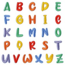 130x Polyester A to Z Letter Cotton Embroidery Cloth Patches for Costume Clothes