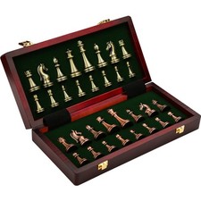 Zinc Alloy Chess Retro Board Set for Tournament Beginner 12Inch 2 Players D9R6
