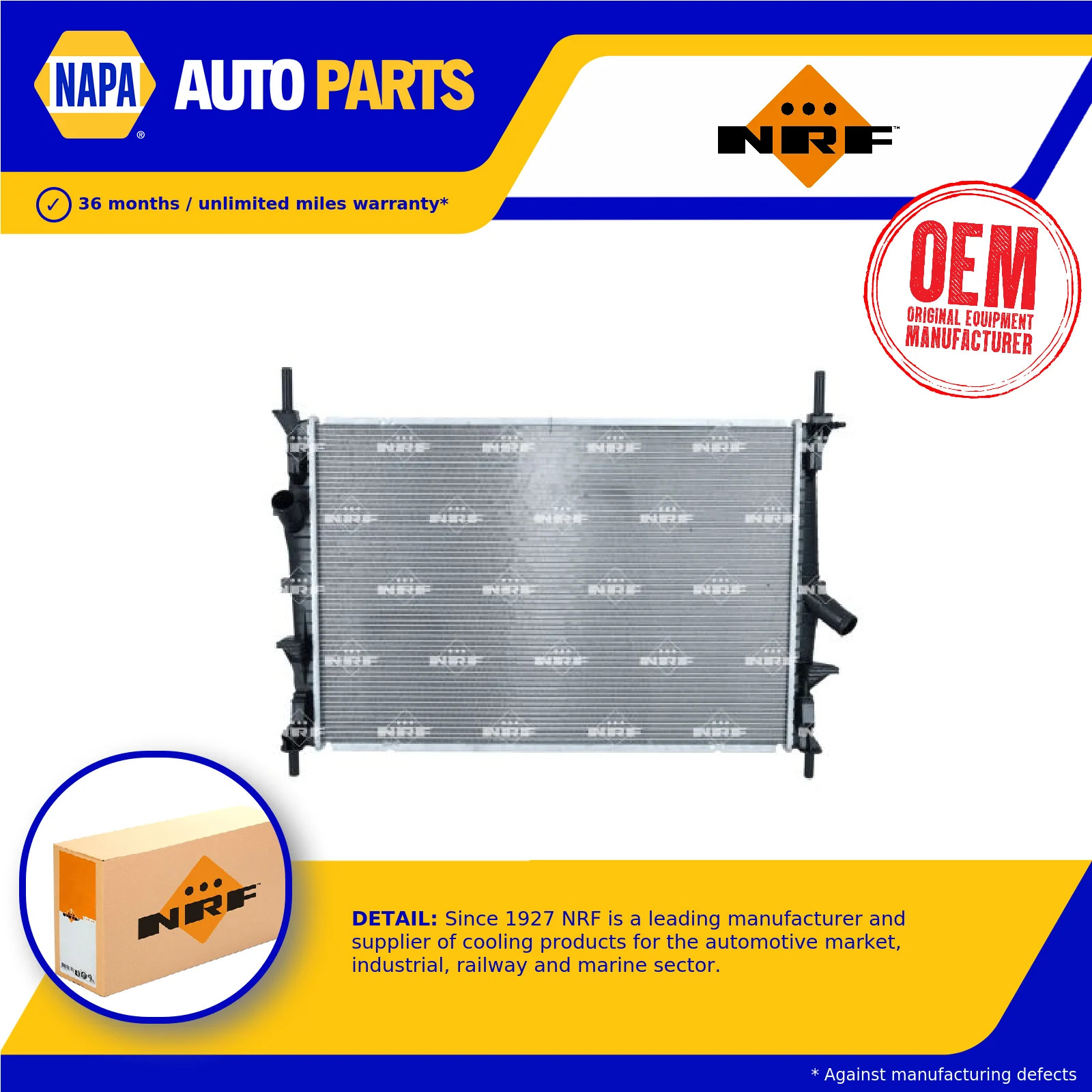 Radiator fits FORD TRANSIT TDCi 2.4D 09 to 14 NRF 1494933 1595061 7C118005AA New