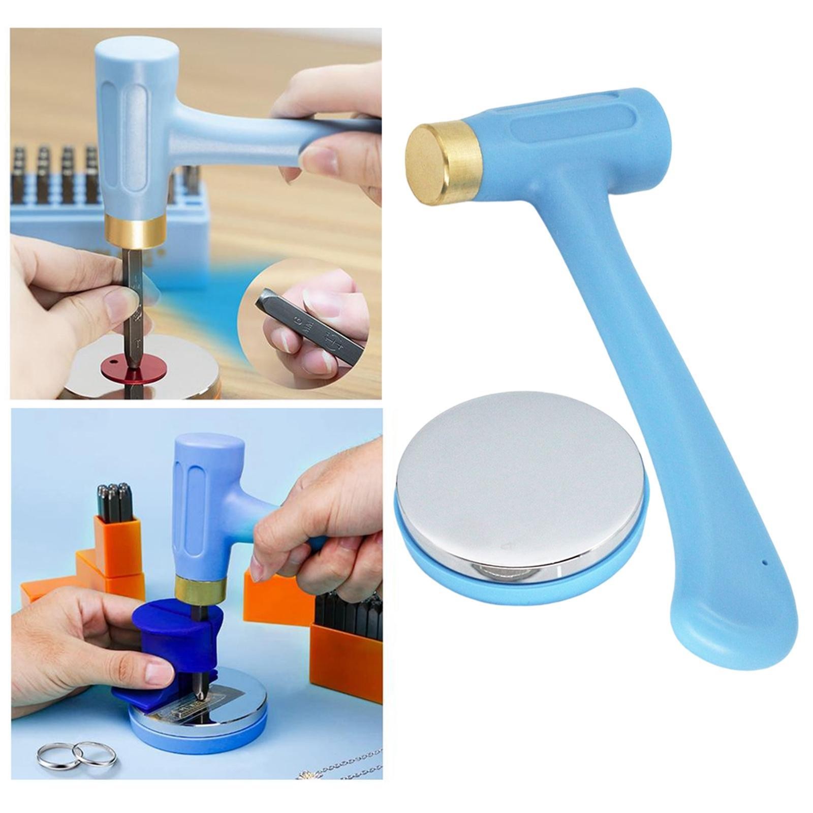 Professional Jewelry Metal Stamps Hammer & Steel Bench Block Leather Tool