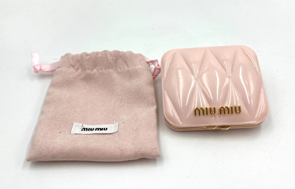 Miu Miu Cosmetic Beauty Makeup Compact Double Face Mirror ~ Pink