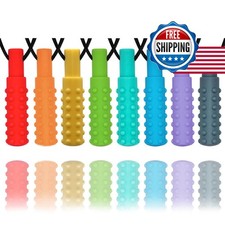 Sensory Chew Necklaces 8 Pack Silicone for Autism ADHD SPD