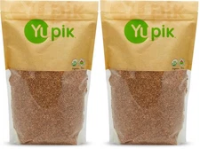 2 x - Yupik Organic Golden Flax Seeds, 2.2 lb, Non-GMO, Vegan, Gluten-Free (Pack