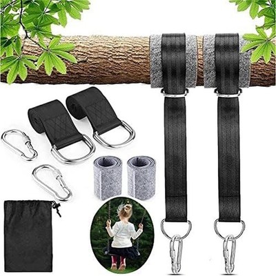 1.5m Heavy Duty Hanging Chair Straps with Locking Carabiners and Tree Pads