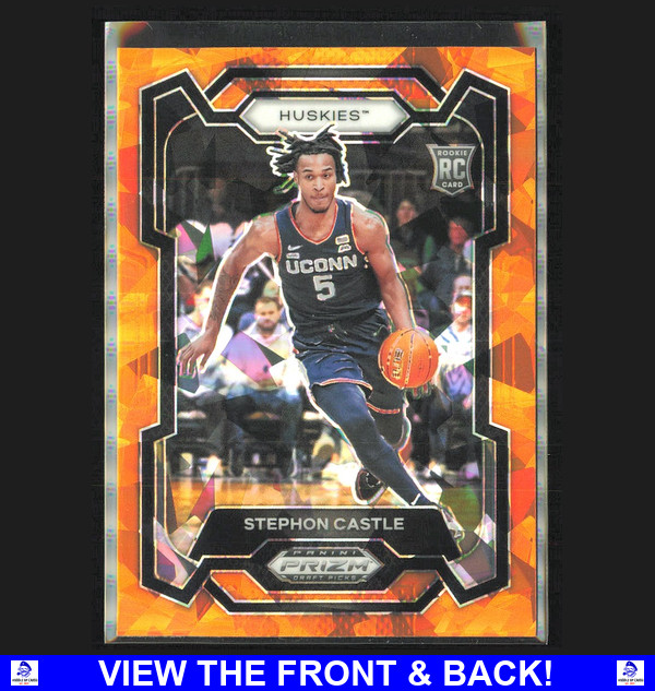 Stephon Castle 2024 Panini Prizm Draft Orange Ice RC San Antonio Spurs 17