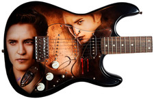 Robert Pattinson Signed Autographed Twilight Vampire Airbrushed Painting Guitar