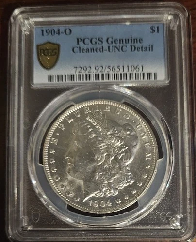 1904-O Pcgs Genuine Cleaned Unc Detail Morgan Silver Dollar