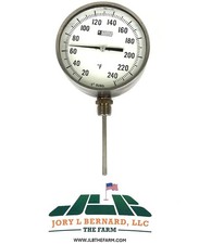 WEKSLER, BM5-1-72, 5" BIMETAL THERMOMETER, 1/2" NPT, 4" STEM, 20-140 F, SST, NEW