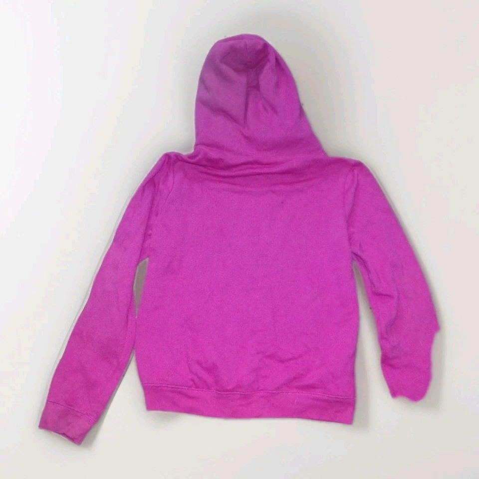 Sudadera con Capucha Justice Girls LS Púrpura con Logo Plateado y Forro de Piel Sintética Negra Talla 14 Usada en Excelente Condición Foto 3 de 3