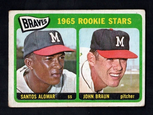 1965 Topps Baseball Card #82 Braves Rookie Stars Santos Sandy Alomar RC GD-VG
