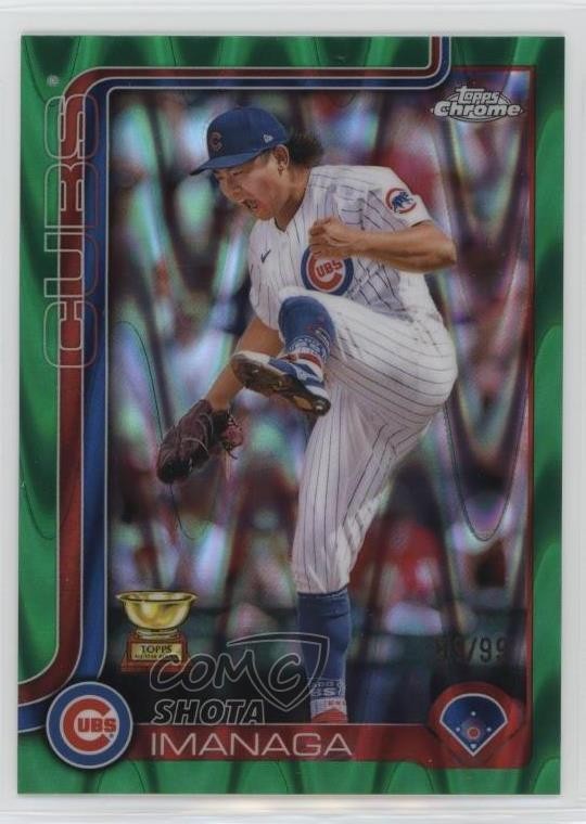2025 Topps Chrome Green RayWave Refractor 6/99 Shota Imanaga #149 8yo