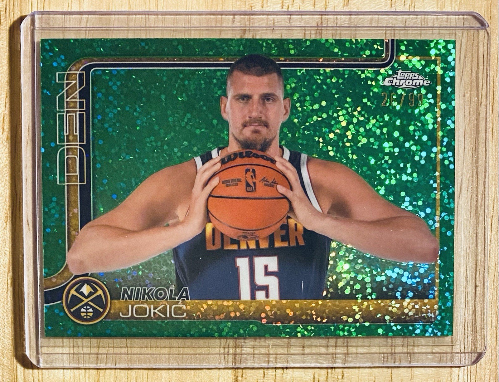 2025-26 Topps Chrome Nikola Jokic Green Image Variation Refractor /99 SSP #25