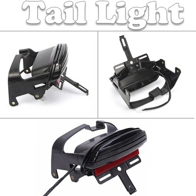 Rear Brake Tail Light BLack Tri-Bar Fender For Harley Dyna Switchback