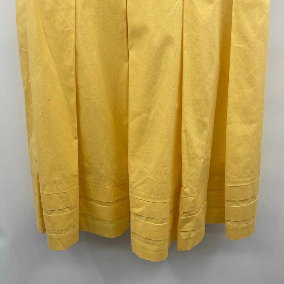 Платье Lauren Ralph Lauren без рукавов Fit & Flare Midi плиссированное желтое размер 12 на молнии - Изображение 3 из 4