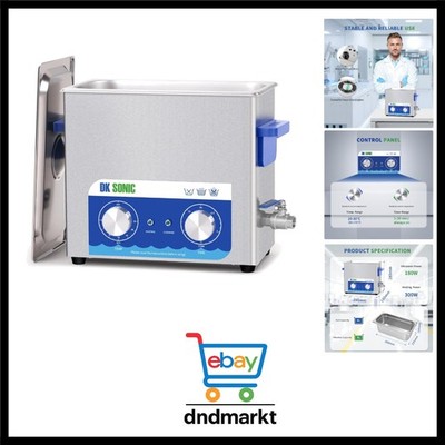 DK SONIC Ultraschallreiniger, 6L 180W Schallreiniger aus Edelstahl mit Heizun...