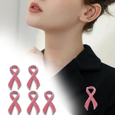 10 Pcs Ribbon Brooches Pink Ribbon Pins Hope Pins For Cancer Support Groups