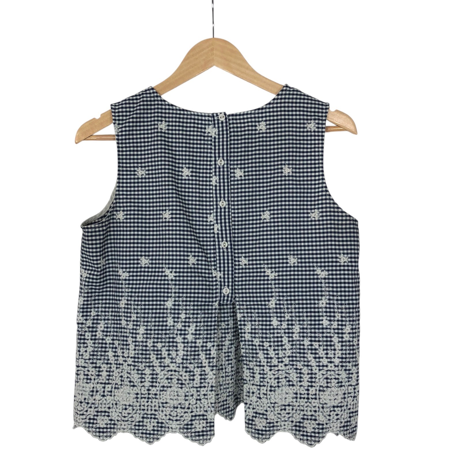 Zara Gingham Plaid Print Embroidered Tank Top Shirt Size M Western Cowgirl Boho thumbnail 5